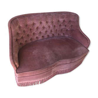 Pink vintage velvet sofa