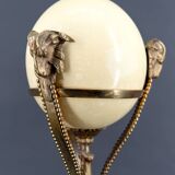 Neoclassical Lamp, Ostrich Egg & Bronze Animal Mount, c. 1900