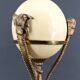 Neoclassical Lamp, Ostrich Egg & Bronze Animal Mount, c. 1900