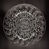 Large Art Deco glass bowl by René Lalique with fishes and bubbles, France 1930s