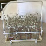 Set of 6 glasses with tray