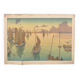 Lithograph by Henri Rivière The Sunset