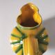 Vintage yellow and green earthenware melon-shaped pitcher – 1950s