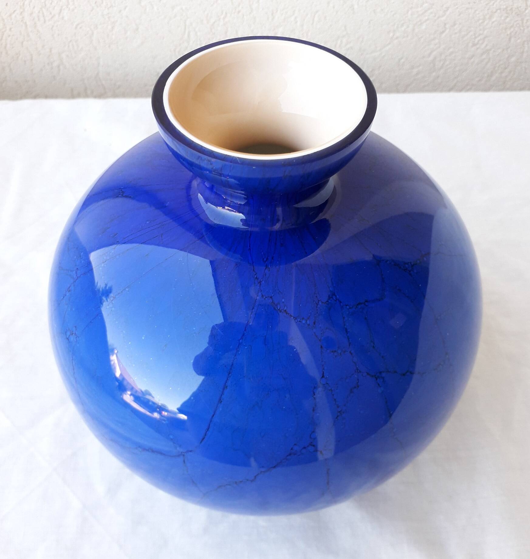 Blue glass vase
