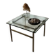 Swedish brass coffee table with a marbled glass top from the 1960s.