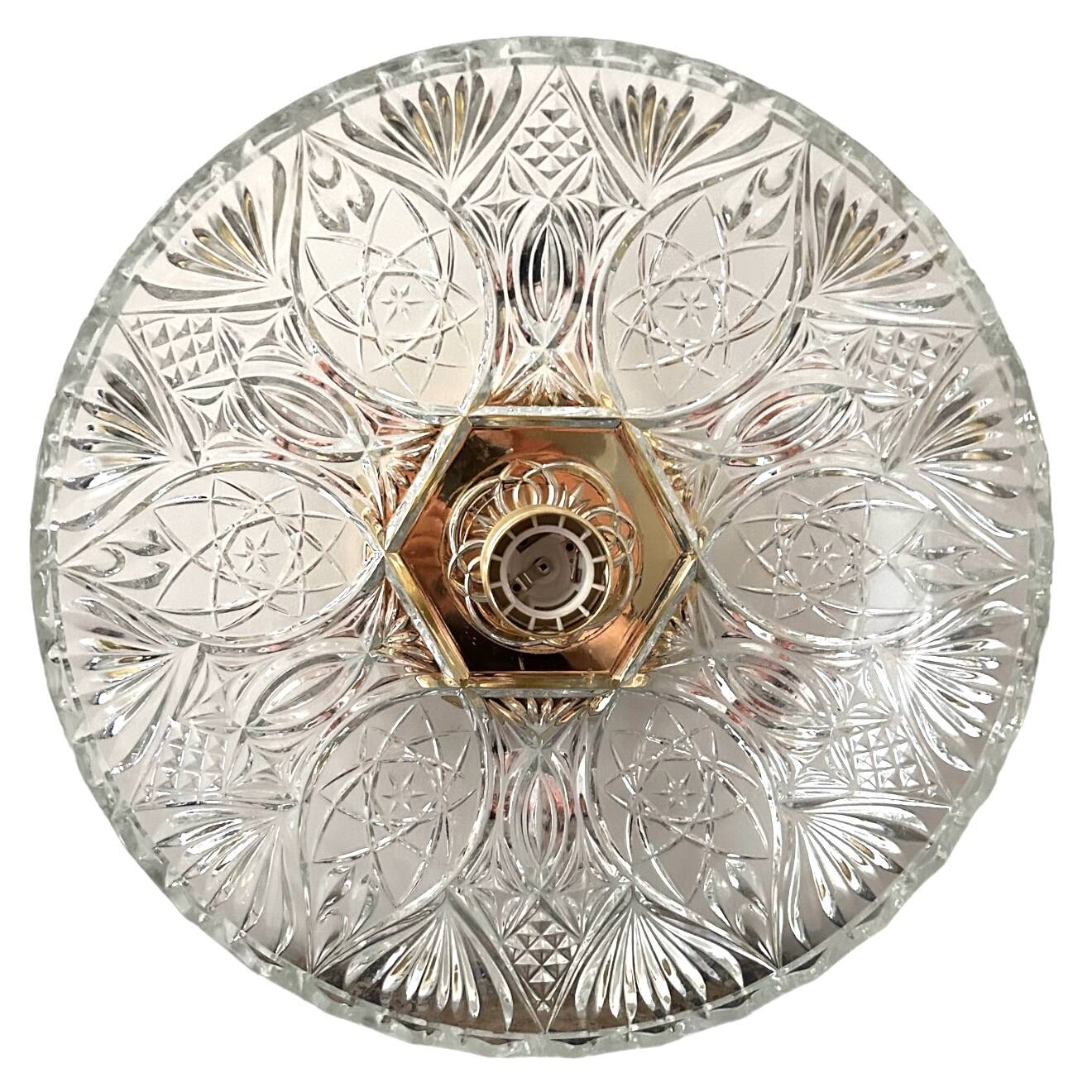 Large chiseled glass wall light