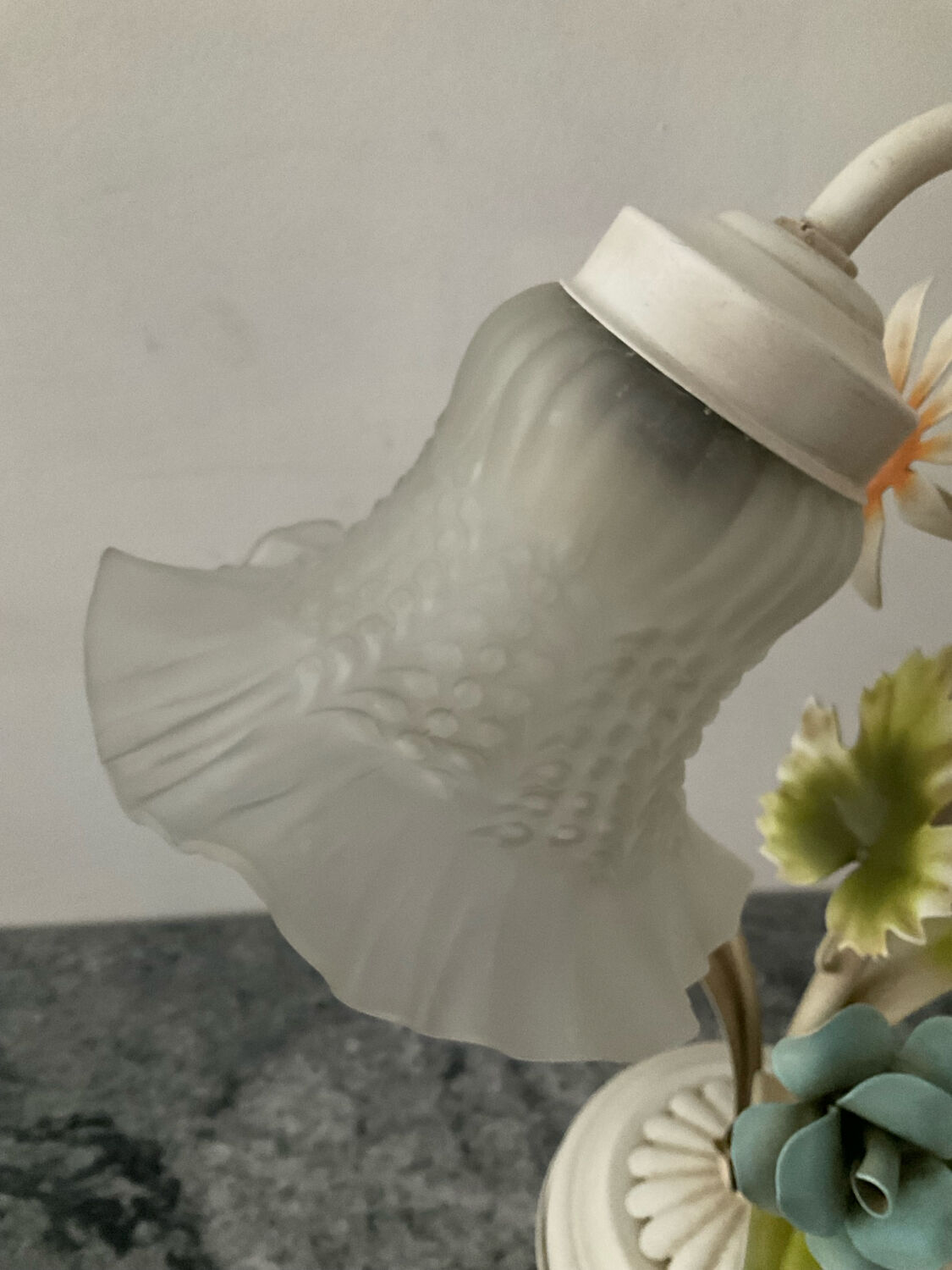 Vintage lamp in metal and glass