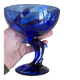 Coupe vintage La Rochère bleu cobalt sur pied