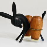 Set of salt and pepper shakers donkey Walter Bosse, Herta Baller, Austria, 1950s