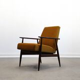 1960 Henryk Lis Mid Century armchair in Goldenrod velvet