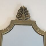 Pair of mirror and bronze wall lamps with lions' heads, french work. around 1940