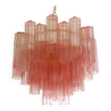 Pink “tronchi” murano glass chandelier