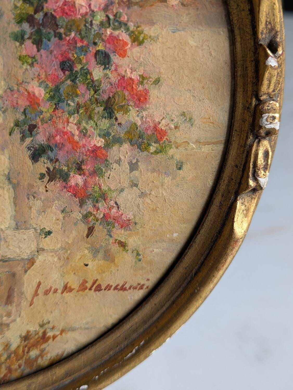 Antique medallion painting