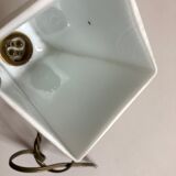 Modernist art deco bathroom pendant lamp in opaline