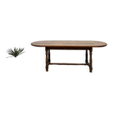 Grande table ancienne ovale en chêne massif – Circa 1900