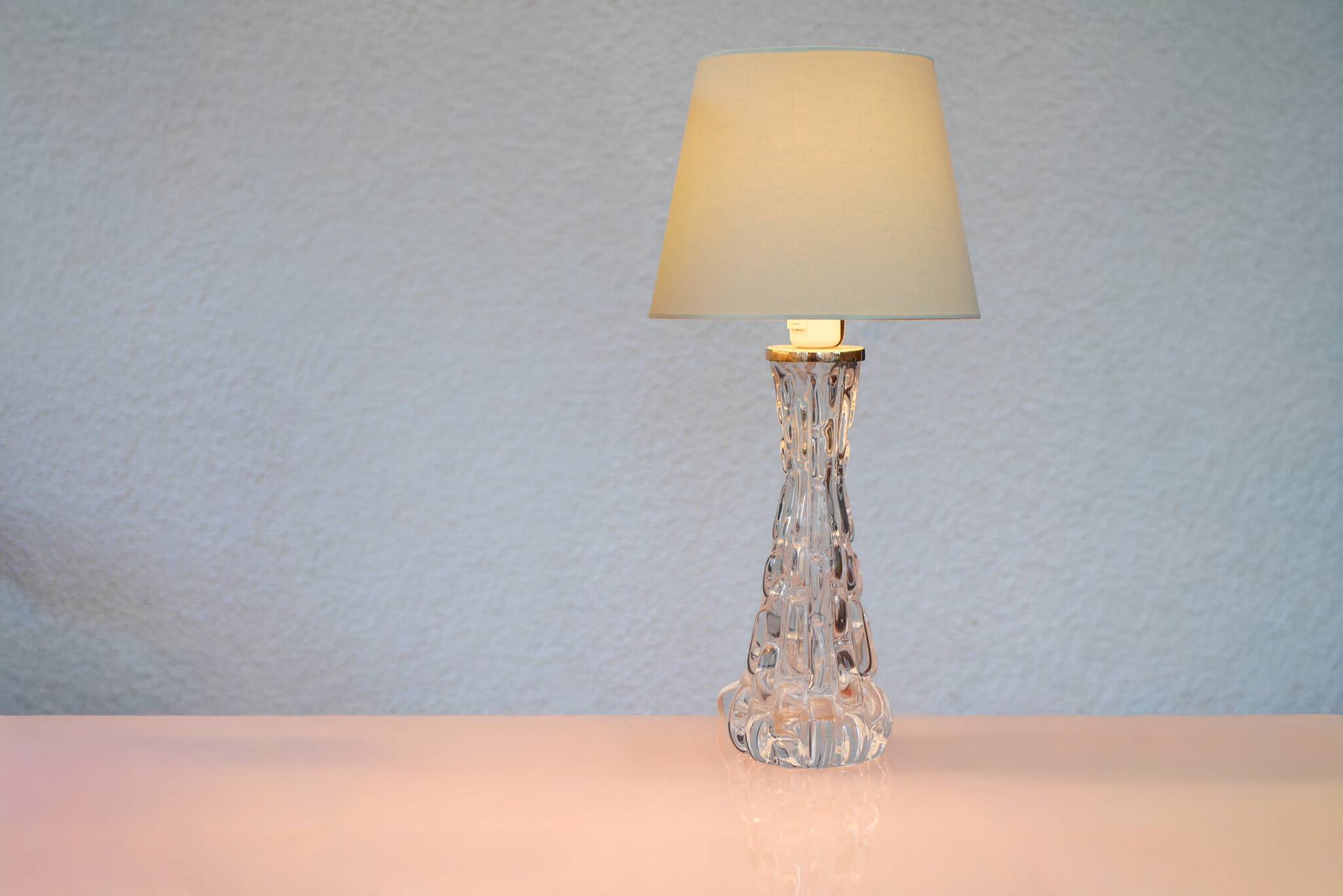 Carl Fagerlund Crystal Glass Table Lamps. Orrefors, Sweden