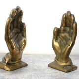 Bronze hand bookends