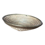 Straw and brass basket