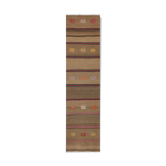 Striped Narrow Turkish Kilim Runner Rug