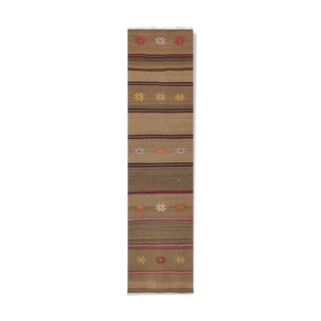 Striped Narrow Turkish Kilim Runner Rug