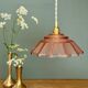 suspension vintage Art Deco lampshade in frosted pink glass