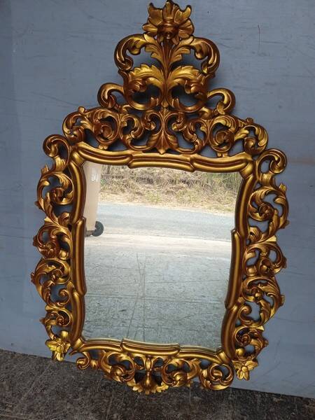 Baroque mirror Louis XV gilded wood ep XIX em - 105 cm