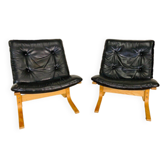 Vintage danish lounge chairs by ingmar relling 1970,s