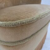 1970s, Danish armchair., original light green furniture velour.