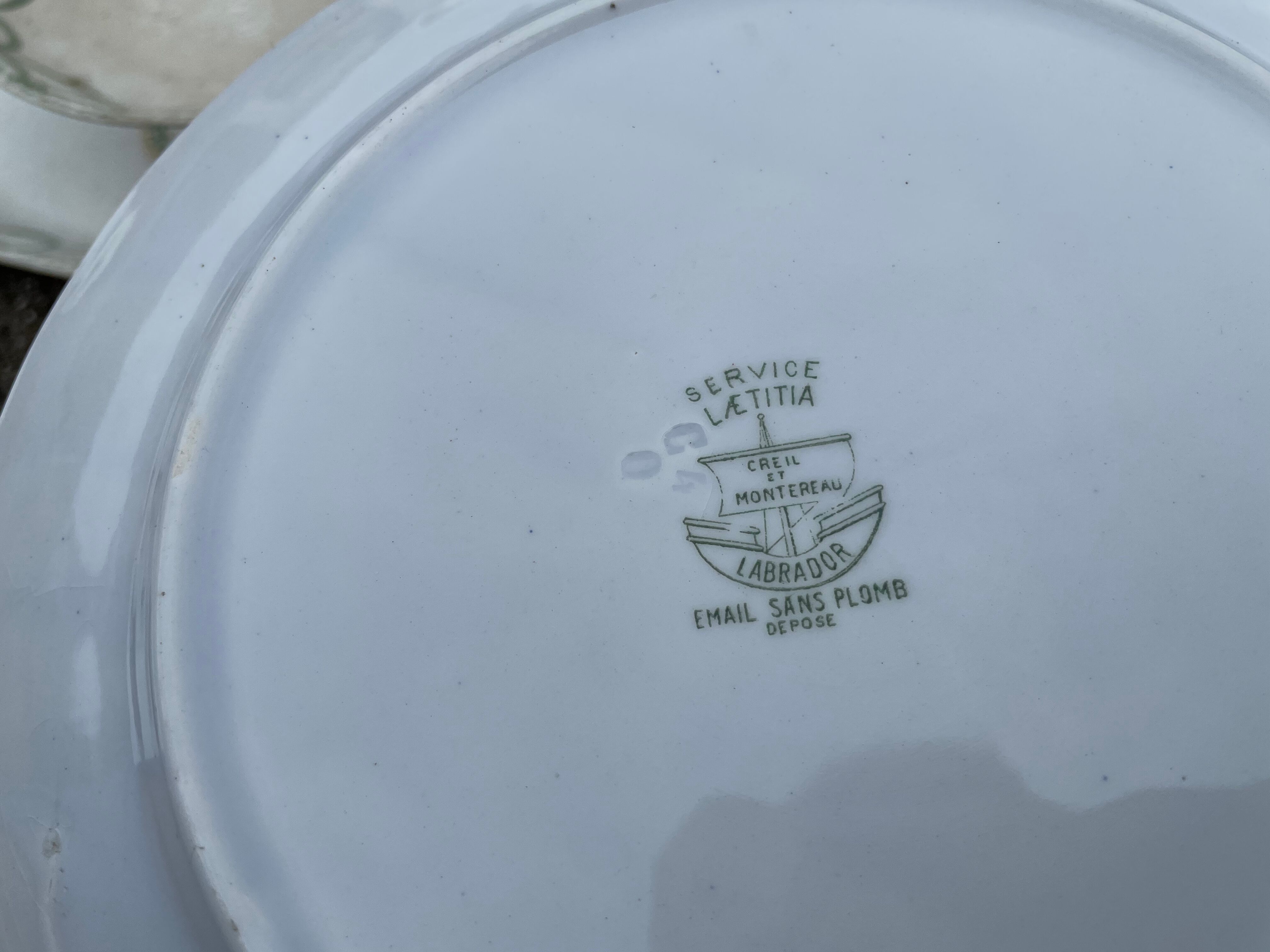 Large service 67 pieces creil and earthenware plates old dishes