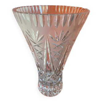 Vintage chiseled glass vase