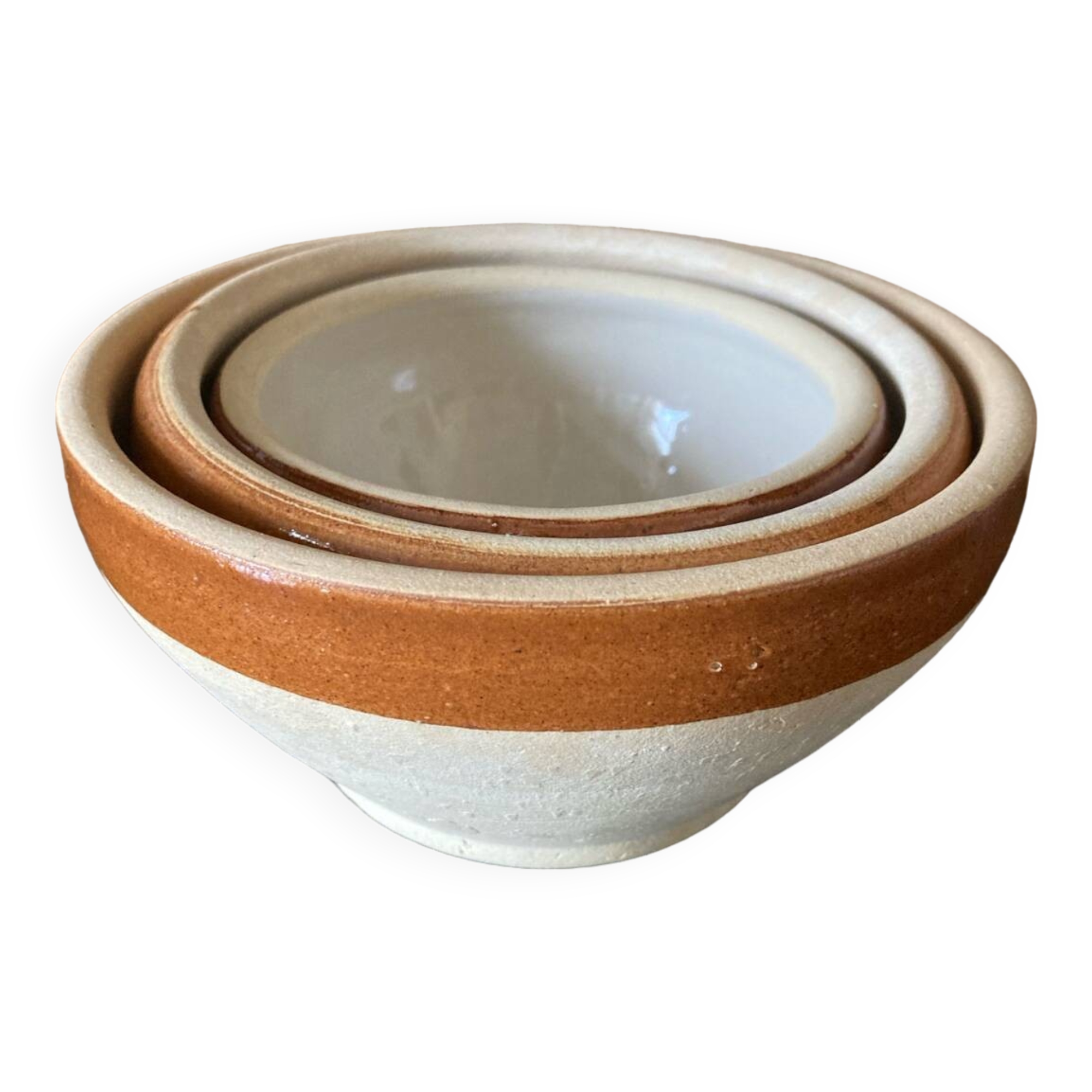 Set of 3 vintage stoneware bowls