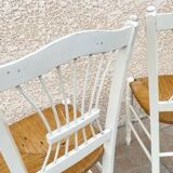 Pair of Vintage WHITE Straw CHAIRS