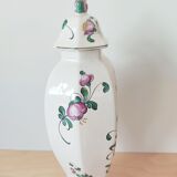 Vase décor fleurs peints à la main