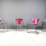 Vintage pink 'linda' dining chairs by Arrben, 1980s - set of 4
