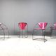 Vintage pink 'linda' dining chairs by Arrben, 1980s - set of 4