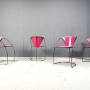 Vintage pink 'linda' dining chairs by Arrben, 1980s - set of 4