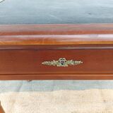 Black leather desk with extensions