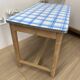 Farmhouse table with enamelled metal top