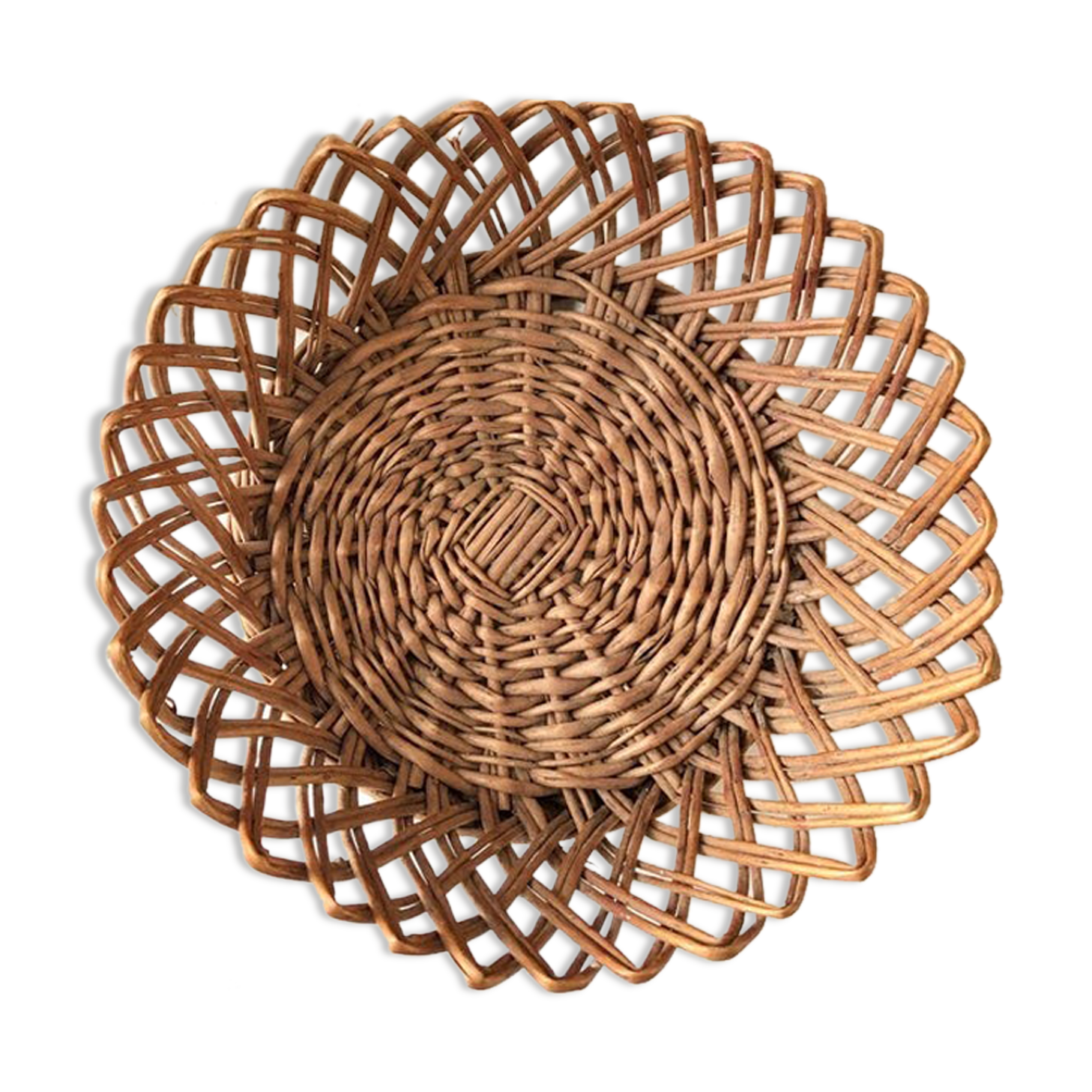 Old French toast or fruit basket in braided wicker