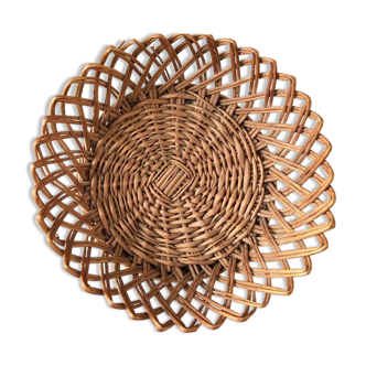Old French toast or fruit basket in braided wicker