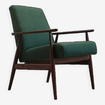 1960 Henryk Lis Mid Century Armchair in Green Tweed