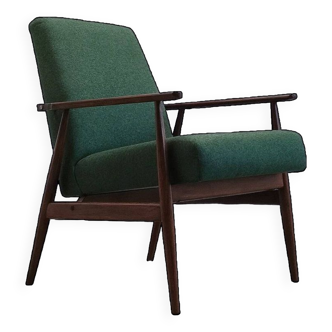 1960 Henryk Lis Mid Century Armchair in Green Tweed