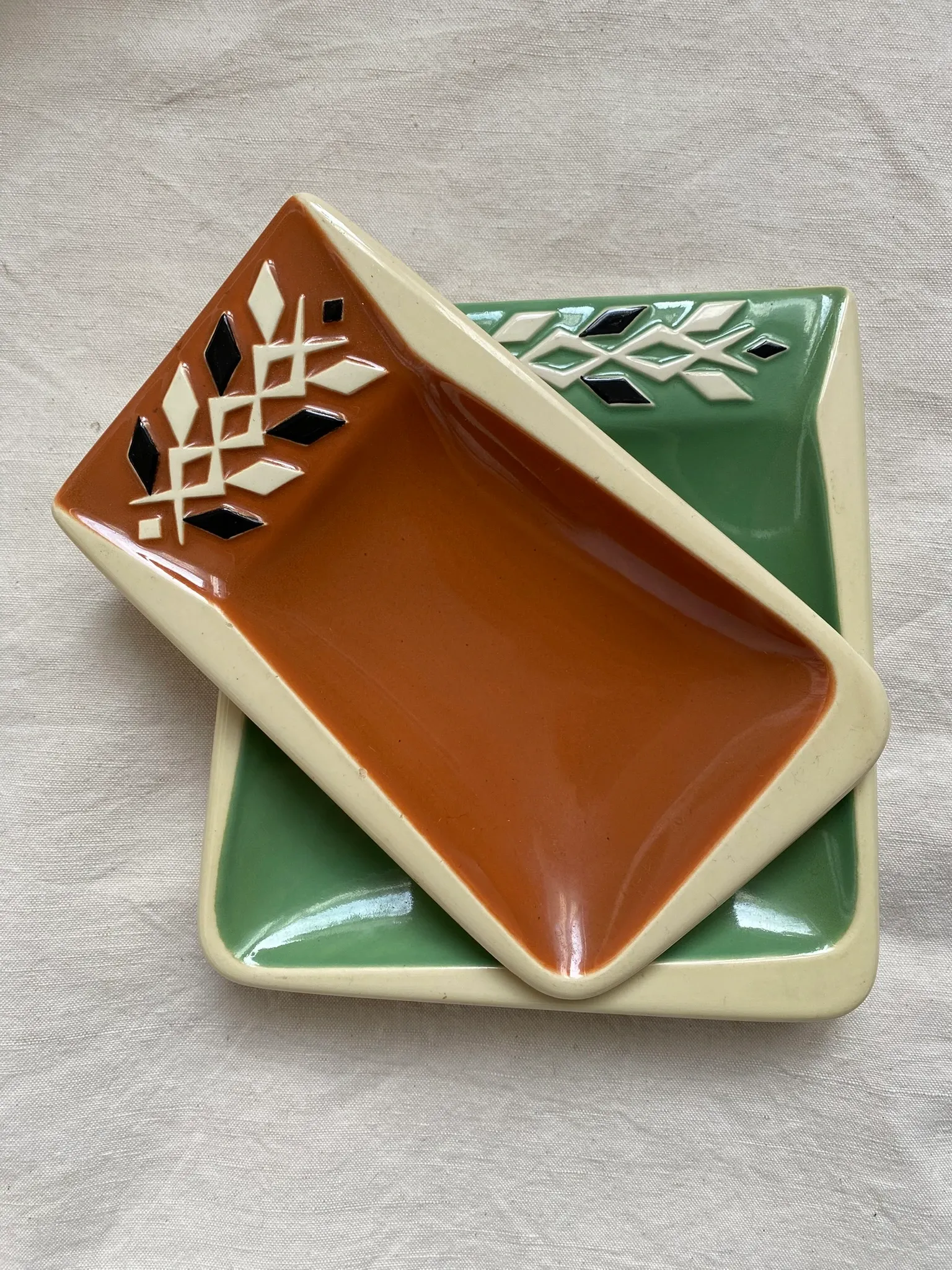 Vercéram snack bowls or dishes, 1950s