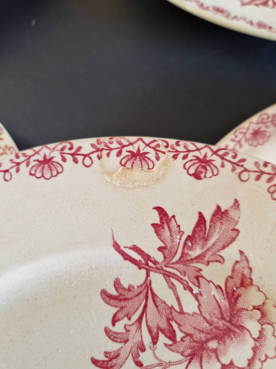 Set of 6 dinner plates from Sarreguemines, Alma model