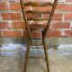 Antique vintage turned wood high bar stool