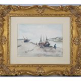 "Bateaux à marée basse" par Abillet