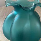 Pair of vintage vases in turquoise glass paste