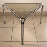 Coffee table chrome and glass 1970