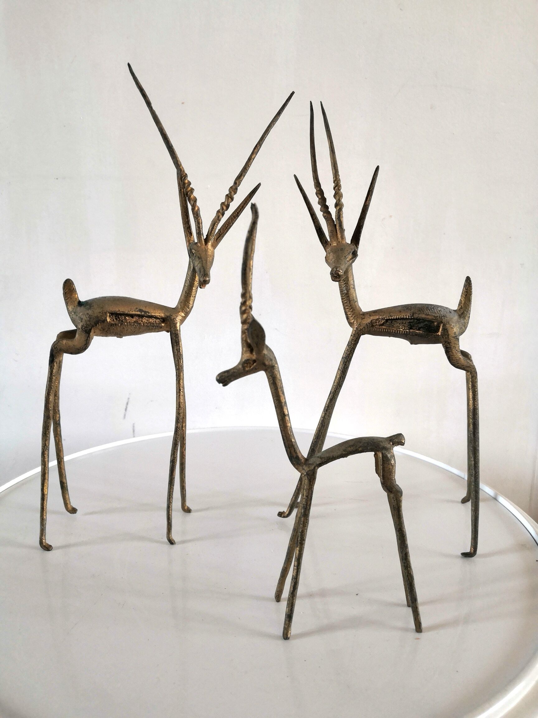 Figurines antilope en bronze vintage