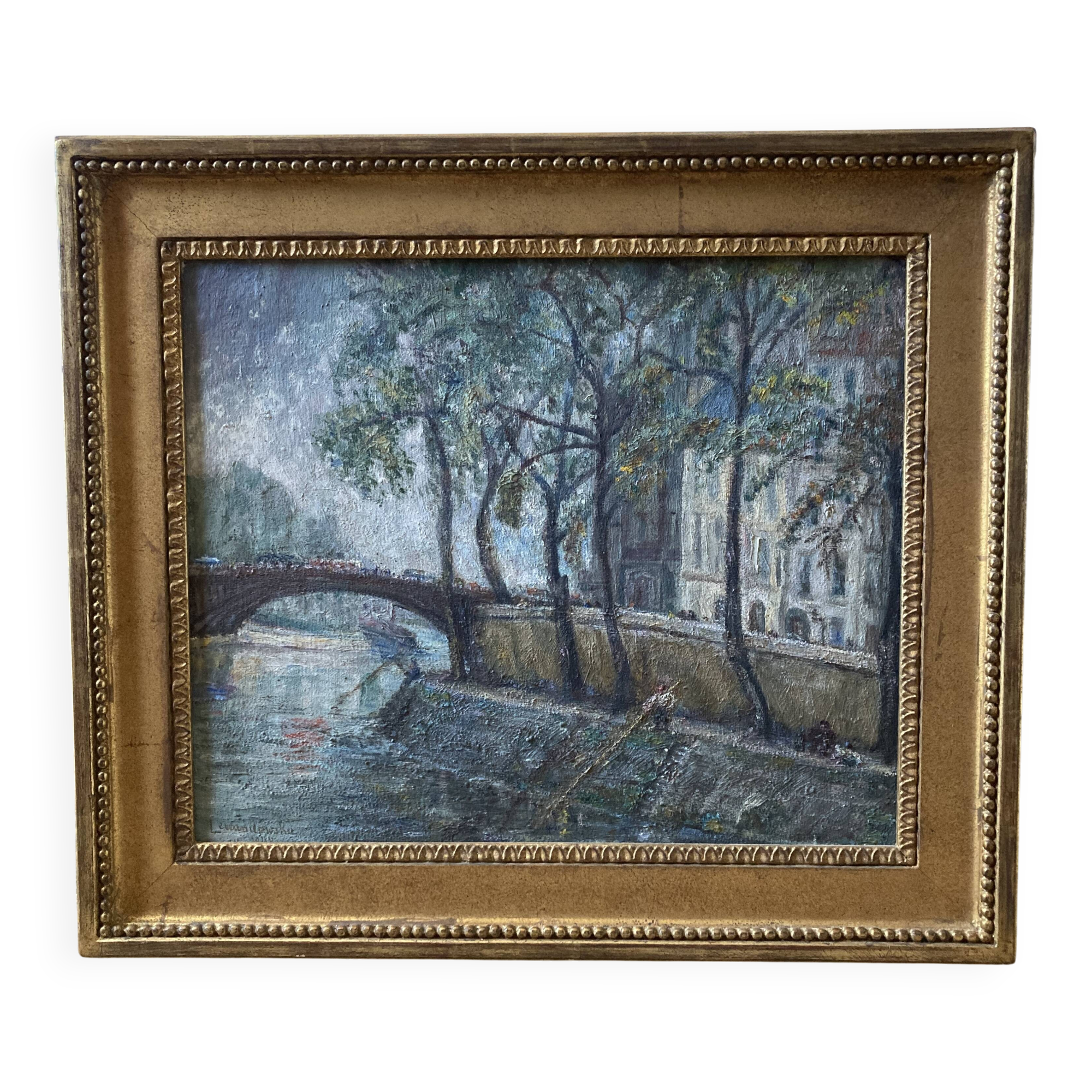 Painting of the Paris bridge by Lewandowska